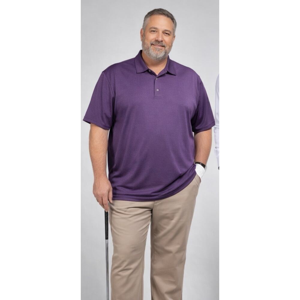 Cubavera Polo Shirt Textured Purple Short Sleeve Mens 3X Casual Golf
